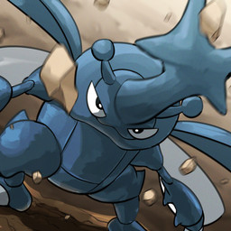 ambiguous_feral ambiguous_gender back_wings biped black_eyes blue_body blue_exoskeleton depth_of_field dutch_angle elytron exoskeleton feral horn insect_wings motion_blur rock semi-anthro solo standing white_wings wings spicyichizo nintendo pokemon arthropod beetle generation_2_pokemon heracross insect pokemon_(species) 2025 absurd_res hi_res shaded