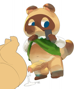 after_sex anthro balls blue_eyes bodily_fluids brown_body brown_fur butt chibi clothing cum cum_on_ground duo erection fur genital_fluids genitals humanoid_genitalia humanoid_penis kemono male penis shirt slightly_chubby topwear masshiro animal_crossing nintendo tom_nook_(animal_crossing) canid canine mammal raccoon_dog tanuki 2020 hi_res