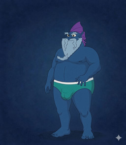 balls_outline bulge detailed_bulge genital_outline male mature_male not_furry overweight overweight_male pose solo disney disney's_hercules european_mythology greek_mythology mythology poseidon deity human mammal tagme