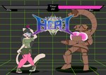 anthro box breasts container duo female fight fighting_game fighting_game_ui gameplay_mechanics gui health_bar transformation dirtymac box_(birkinbox) ellie_(birkinbox) domestic_cat felid feline felis mammal absurd_res character_name hi_res