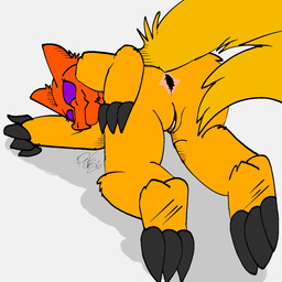 anthro anus butt claw_toes claws female genitals markings piercing presenting presenting_anus presenting_hindquarters presenting_vulva raised_tail rear_view solo tail vulva piperis tangerine_the_wickerbeast hybrid wickerbeast 1:1 hi_res