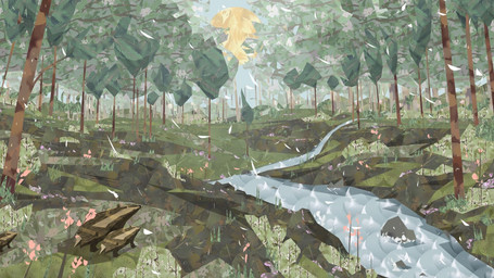 ambiguous_gender brown_body brown_fur colorful_background day detailed_background duo_focus family feral flower forest forest_background fur grass group leaf nature nature_background on_ground on_model outside plant river rock size_difference sky standing stylized sun tree trio water young unknown_artist might_and_delight shelter_(game_series) badger mammal mustelid musteline 16:9 colorful_theme detailed hi_res lineless official_art wallpaper widescreen mother_(lore) mother_and_child_(lore) parent_(lore) parent_and_child_(lore)