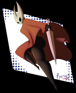 5_fingers action_pose anthro big_butt biped black_body butt cloak cloak_only clothed clothing exoskeleton eyelashes female fingers glistening glistening_body holding_melee_weapon holding_object holding_weapon hornet's_needle looking_at_viewer looking_back low-angle_view melee_weapon nail_(weapon) one_leg_up pattern_background pose raised_leg red_clothing shawl shawl_only simple_background solo text thick_thighs upskirt weapon wide_hips pyerack_(artist) hollow_knight_(franchise) team_cherry hornet_(hollow_knight) arthropod insect colored english_description english_text hi_res pinup shaded signature