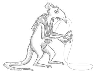 3_toes 4_fingers anthro astonished back_tuft casual_nudity cheek_tuft claws curling_tail disbelief ear_tuft facial_tuft feet finger_claws fingers hairless_tail head_tuft hip_tuft holding_pendant jewelry knee_tuft leg_tuft male mostly_nude nude open_mouth paws pendant raised_finger scarf scarf_only side_view solo standing string surprised tail thick_tail toe_claws toes toothless_mouth tuft weak whisker_spots whiskers ribnose the_mouse_and_his_child manny_rat mammal murid murine rat rodent 2010 digital_drawing_(artwork) digital_media_(artwork) greyscale monochrome shaded sketch