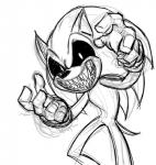 anthro creepy evil_grin grin looking_at_viewer male smile solo teeth mickeymonster creepypasta sega sonic.exe_(creepypasta) sonic_the_hedgehog_(series) sonic.exe sonic_the_hedgehog eulipotyphlan hedgehog mammal 2014 monochrome