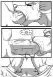 2014 anthro balls big_balls big_dom_small_sub bodily_fluids canid canine comic cum cum_on_face deep_throat digital_drawing_(artwork) digital_media_(artwork) dominant duo english_text erection eyes_closed forced forced_oral generation_1_pokemon genital_fluids genitals greyscale hi_res humanoid kneeling machoke male male/male male_penetrated male_penetrating male_penetrating_male mammal monochrome mouse murid murine muscular nintendo oral oral_penetration penetration penis pokemon pokemon_(species) precum rodent ryusuke573 sex sitting size_difference spa tears teeth text towel xalex14
