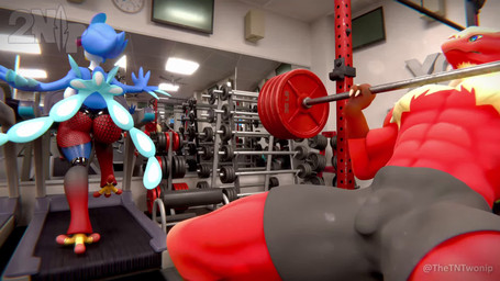 abs anthro athletic_wear beak bedroom_eyes big_breasts big_butt blue_body breast_jiggle breasts bulge butt butt_jiggle clothed clothed_anthro clothed_female clothed_male clothing distracted duo exercise female gym huge_breasts jiggling male male/female narrowed_eyes red_body running seductive smile sound_effects spread_legs spreading struggling tail tongue topless topless_anthro topless_male treadmill weightlifting workout yellow_beak tntwonip chocoscorner_(modeler) drharkness_(modeler) nintendo pokemon anatid anseriform avian bird blaziken chicken duck galliform generation_3_pokemon generation_9_pokemon phasianid pokemon_(species) quaquaval 16:9 3d_(artwork) 3d_animation animated blender_(artwork) blender_cycles_(artwork) digital_media_(artwork) hi_res short_playtime sound video widescreen