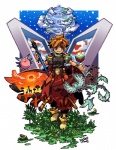 2008 ark_(terranigma) blue_eyes brown_hair cube_(object) earth grass group hair human male mammal outside planet plant sky standing star sunset terranigma touche3131 unknown_species yomi