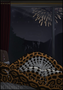 after_anal after_anal_penetration after_sex against_surface against_window american_flag_bikini anthro bed big_butt bikini biped black_border bodily_fluids border brown_spots butt butt_focus chair clothing cum cum_drip cum_from_ass cum_in_ass cum_inside cum_on_back cum_on_butt cum_on_window cum_strand curtains detailed_background dripping fireworks flag_bikini flag_swimwear fur furniture genital_fluids glass_window gynomorph holidays hotel_room intersex jaguar_spots leaking leaking_cum lying lying_on_bed markings multicolored_body multicolored_fur multicolored_tail night nude on_bed on_glass orange_body orange_fur plantigrade pose rear_view sky solo spots spotted_body spotted_fur star starry_sky swimwear tail thick_thighs two-piece_swimsuit undressed white_body white_fur killmite 4th_of_july josie_maxwell_(killmite) felid jaguar mammal pantherine 2026 colored colored_line_art digital_drawing_(artwork) digital_media_(artwork) hi_res pinup shaded watermark