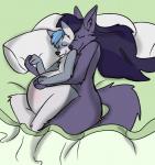 anthro bed belly belly_rub big_belly blush duo fur furniture hair hand_holding lying male male/male nude on_bed on_side pillow pregnant pregnant_anthro pregnant_male simple_background smile spooning thick_thighs dima_(artist) dee_(character) dima_(character) canid canine canis mammal wolf 2018 digital_media_(artwork) hi_res