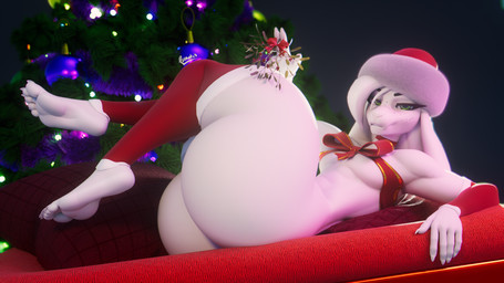 5_fingers 5_toes anthro armwear big_butt black_eyebrows butt christmas_clothing christmas_headwear christmas_tree claws clothing eyebrows feet femboy fingers furniture green_eyes hair hat headgear headwear holding_mistletoe holidays legwear male mistletoe mostly_nude_anthro mostly_nude_male on_sofa pillow plant red_armwear red_clothing red_legwear santa_hat sofa solo thick_thighs toes tree white_claws white_hair rumakis christmas undertale undertale_(series) asriel_dreemurr bovid caprine goat mammal 16:9 2025 3d_(artwork) 4k absurd_res digital_media_(artwork) english_description hi_res widescreen