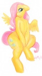 2011 anthro anthrofied biped cutie_mark equid equine feathered_wings feathers female fluttershy_(mlp) friendship_is_magic hair hasbro long_hair mammal my_little_pony mythological_creature mythological_equine mythology nude pegasus pink_hair quadruped shy simple_background sitting solo tail uncertain wings yellow_body yellow_feathers zeriara
