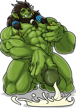 abs balls beard big_muscles black_hair blue_eyes bodily_fluids brown_beard brown_facial_hair brown_hair cum cumshot ear_piercing ear_ring ejaculation eye_patch eyewear facial_hair feet genital_fluids genitals green_arms green_balls green_body green_chest green_feet green_fingers green_hands green_head green_legs green_nipples green_penis green_skin green_toes hair humanoid_pointy_ears kneeling male masturbation muscular muscular_humanoid muscular_male nipple_fetish nipple_piercing nipple_pinch nipple_play nipple_ring nipples not_furry orgasm penile penile_masturbation penis piercing pinch pointy_ears ring_piercing simple_background solo tusks white_background trencalos humanoid orc 2019 hi_res