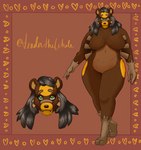 anthro big_breasts breasts curvy_figure featureless_crotch feet female fingers fur hair heart_symbol huge_breasts looking_at_viewer nude solo standing thick_thighs voluptuous wide_hips toadnthewhole nintendo pokemon pokemon_legends_arceus bear generation_8_pokemon mammal pokemon_(species) ursaluna hi_res