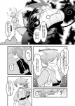 chandelure comic fire generation_5_pokemon greyscale hair human japanese_text male mammal monochrome nintendo pokemon pokemon_(species) ryou_tani ryoutani_kana text translation_request