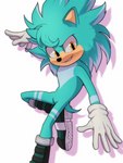 5_fingers anthro back_quills boots clothing fingers footwear fur gloves green_body green_fur hair handwear male multicolored_body multicolored_fur quill_hair quills_(anatomy) shoes simple_background smile solo tail two_tone_body two_tone_fur yellow_eyes prismanoodle_(artist) sega sonic_the_hedgehog_(series) crest_the_hedgehog fan_character eulipotyphlan hedgehog mammal 3:4 hi_res