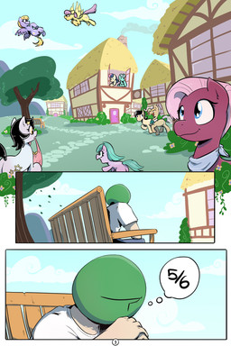 female feral group horn male wings shoutingisfun friendship_is_magic hasbro my_little_pony mythology anon bonbon_(mlp) lyra_heartstrings_(mlp) mayor_mare_(mlp) equid equine human mammal mythological_creature mythological_equine pegasus unicorn 2:3 comic hi_res