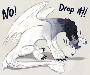 anthro duo female feral male size_difference vore marsminer dreamworks european_mythology how_to_train_your_dragon mythology dragon fury_(httyd) mythological_creature mythological_scalie night_fury scalie western_dragon furry