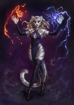 5_fingers anthro breasts clothed clothing female fingers hair looking_at_viewer orange_eyes smile solo himeragoldtail microsoft the_elder_scrolls sheta felid feline khajiit mammal vampire 2021 digital_media_(artwork) hi_res