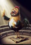 beak claws feathers feral light male nightmare_fuel open_mouth parody semi-anthro singing solo teeth text toothed_beak what third-party_edit tiago_hoisel luciano_pavarotti avian bird chicken galliform gallus_(genus) phasianid english_text hi_res