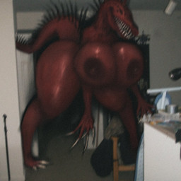 analog_horror big_breasts breasts building claws dark_room dominant dominant_female eyeless female female_focus flashlight house huge_breasts imminent_sex mature_female nightmare_fuel nipples red_body sharp_teeth spikes teeth teratophilia thick_thighs guhg_kemonowo creepypasta scp_foundation monster scp-939 1:1 2025 adversarial_noise mixed_media