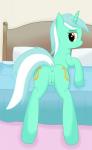 anus bed cutie_mark dock_(anatomy) female feral furniture genitals horn inside looking_at_viewer pussy solo tail joeyh3 friendship_is_magic hasbro my_little_pony mythology lyra_heartstrings_(mlp) equid equine mammal mythological_creature mythological_equine unicorn 2015 absurd_res hi_res