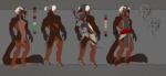 2015 4_toes abs anthro arrow_(weapon) balls barefoot biped black_body black_fur black_penis black_tail boait bovid bow_(weapon) brown_balls brown_body brown_fur brown_nipples brown_penis brown_tail caprine claws clothed clothing color_swatch digital_media_(artwork) digitigrade eyebrows feet felid flaccid flat_colors foreskin fur genitals green_eyes grey_background grey_eyebrows grey_hair hair hood horn humanoid_genitalia humanoid_penis hunter_(hurst) hybrid long_hair long_tail male mammal model_sheet multicolored_body multicolored_fur multicolored_penis multicolored_tail muscular muscular_anthro muscular_male nipples nude pantherine partially_retracted_foreskin pecs penis quiver_(object) ranged_weapon sheep simple_background solo tail toe_claws toes two_tone_penis two_tone_tail weapon white_horn
