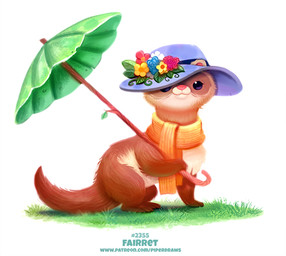 beady_eyes black_eyes brown_body brown_fur clothed clothing female feral flower fur grass hat headgear headwear humor plant pun scarf simple_background solo tan_body tan_fur text umbrella visual_pun white_background piper_thibodeau domestic_ferret mammal mustelid musteline true_musteline weasel digital_media_(artwork) digital_painting_(artwork) painting_(artwork) url