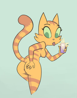 4_fingers anthro anus areola arms_bent big_eyes big_head big_iris biped black_eyebrows blep breasts butt butt_pose cellphone cheek_tuft curved_eyebrows electronics erect_nipples eyebrows eyelashes facial_tuft female fingers fur fur_tuft genitals green_background green_eyes green_sclera hand_on_butt hand_on_own_butt head_turned holding_cellphone holding_object holding_phone humanoid_hands iris looking_at_viewer looking_back looking_back_at_viewer mature_anthro mature_female medium_breasts nipples no_pupils nude nude_anthro nude_female orange_body orange_fur orange_stripes phone pink_areola pink_nipples pink_nose pointy_ears pose prick_ears rear_view red_tongue selfie simple_background small_nose solo sparkles standing striped_body striped_fur stripes tail taking_picture taking_selfie thin_eyebrows tongue tongue_out tuft vulva paradox-sin litterbox_comics fran_(litterbox_comics) domestic_cat felid feline felis mammal 2021 digital_drawing_(artwork) digital_media_(artwork) portrait three-quarter_portrait