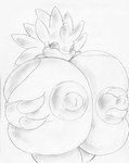 anthro areola big_breasts big_nipples breast_squeeze breasts claws female huge_breasts hyper hyper_breasts looking_at_viewer nipples simple_background solo squeezing white_background rabid nintendo pokemon sandpancake generation_1_pokemon pokemon_(species) sandslash monochrome sketch