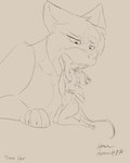 bodily_fluids drooling feral male male/male open_mouth oral saliva vore hunner tic-a-tac-cat_(character) domestic_cat felid feline felis mammal mouse murid murine rodent 4:5 absurd_res hi_res sketch