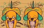 anthro big_butt bodily_fluids butt cum cum_in_mouth cum_inside empty_eyes first_person_view fur genital_fluids genitals heart_symbol male male/male oral orange_body orange_fur penis solo_focus tail tail_motion tailwag white_eyes klutzatdusk animal_crossing nintendo biskit_(animal_crossing) canid canine canis domestic_dog mammal