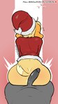 2021 9:16 animal_crossing anthro bottomless bottomless_anthro bottomless_female butt canid canine canis christmas christmas_clothing christmas_headwear clothed clothing costume domestic_dog duo erection faceless_character faceless_female faceless_male female female_focus first_person_view fur genitals hat headgear headwear hi_res holidays imminent_sex isabelle_(animal_crossing) male male/female male_pov mammal nintendo penis rear_view santa_costume santa_hat shih_tzu tdtbaa text toy_dog yellow_body yellow_fur