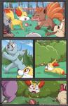 2018 amber_(fuf) ambiguous/ambiguous ambiguous_gender canid canine comic detailed_background dialogue digital_media_(artwork) duo_in_panel english_text female fennekin feral fuf generation_1_pokemon generation_3_pokemon generation_6_pokemon group group_in_panel growlithe hi_res machop male male/ambiguous mammal nintendo outside pokemon pokemon_(species) poochyena sex shaded shocked solo_in_panel text vulpix