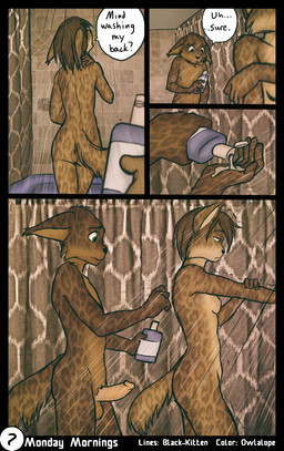 adolescent adolescent_on_adolescent annoyed anthro balls bathroom bed blue_eyes blush breasts brown_balls brown_body brown_fur brown_hair butt casual_nudity detailed_background dialogue duo ellipsis erection eyes_closed female fur furniture genitals glans green_eyes hair humanoid_genitalia humanoid_penis inside interior_background intraspecies male male/female morning nervous nipples nude nude_anthro nude_female nude_male open_mouth penis question_mark rear_view shampoo shower shy sibling_incest small_breasts surprised tail tan_glans tan_penis text water wet wide_eyed young young_anthro young_female young_male black-kitten owlalope sebastien_(black-kitten) serah_(black-kitten) felid feline lynx mammal 2015 artist_collaboration comic english_text hi_res adult_(lore) brother_(lore) brother_and_sister_(lore) incest_(lore) incestuous_temptation_(lore) sibling_(lore) sister_(lore) twincest_(lore) twins_(lore)