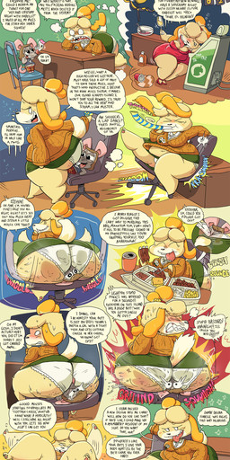 anthro barbecue beverage_can big_butt bodily_fluids butt butt_crush butt_smother chair clothing crush duo facesitting female food furniture grinding huge_butt larger_female male overweight overweight_anthro overweight_female panties profanity sitting sitting_on_another size_difference smaller_male smothering sweat text thick_thighs underwear weight_difference white_clothing white_panties white_underwear gulpspooky animal_crossing nintendo isabelle_(animal_crossing) mouse_(gulpspooky) canid canine canis domestic_dog mammal mouse murid murine rodent shih_tzu toy_dog absurd_res english_text hi_res genderfluid_(lore) nonbinary_(lore)