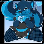 bottomwear clothed clothing fishnet_clothing fishnet_legwear footprint fur heart_symbol legwear looking_at_viewer male pawprint simple_background skirt smile solo topwear cloufy cloufy_(cloufy) canid canine canis mammal wolf 1:1 alpha_channel digital_media_(artwork) hi_res