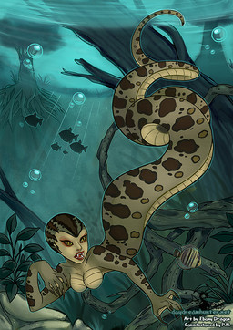 after_transformation apode branch breasts bubble fangs featureless_breasts female legless markings non-mammal_breasts nude outside plant scales serpentine solo split_form swimming teeth tree underwater ventral_scales water ebony_dragon anaconda animal_humanoid aquatic boa_(snake) boinae discus_(fish) draconcopode fish humanoid naga reptile reptile_humanoid scalie scalie_humanoid snake snake_humanoid 2012