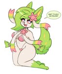 anthro bikini bracelet clothing female flower jewelry pink_bikini pink_clothing pink_swimwear plant solo swimwear two-piece_swimsuit i_am_kat95 nintendo pokemon eeveelution elemental_creature flora_fauna generation_4_pokemon generation_6_pokemon hybrid land_forme_shaymin legendary_pokemon pokemon_(species) shaymin sylveon better_version_at_source hi_res