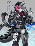 abs anthro bodysuit clothing horn male muscular muscular_anthro muscular_male pecs skinsuit solo supervillain tail tight_clothing starodinblack lifewonders live_a_hero mythology giansar dragon mythological_creature mythological_scalie scalie hi_res