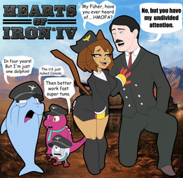 anthro female group machine male male/female nazi nazi_uniform swastika text albinefox unknown_artist gameoverse glitch_productions hearts_of_iron paradox_interactive adolf_hitler flappers_(gameoverse) gobbles_(gameoverse) kaboodle_(gameoverse) kit_bodega aquatic cetacean dinosaur dolphin felid feline human mammal prehistoric_species reptile robot scalie toothed_whale crossover english_text hi_res