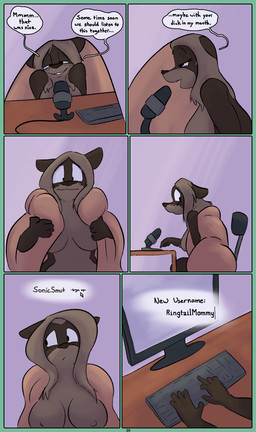 after_masturbation anthro bedding big_breasts blanket breasts dialogue electronics explicit_text female huge_breasts incestuous_fantasy keyboard microphone nipples solo text typing under_blanket dirty_bunny marissa_keys mammal procyonid raccoon comic english_text incestuous_temptation_(lore)