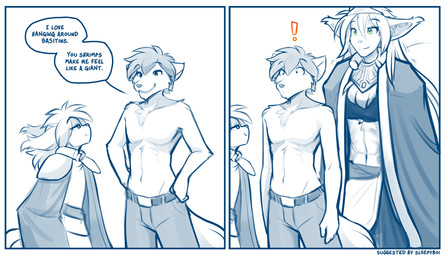 abs anthro belt biped bottomwear breasts chest_tuft clothed clothed_anthro clothed_female clothed_male clothing dialogue exclamation_point female front_view fully_clothed fully_clothed_anthro fully_clothed_female fur group hair larger_female larger_male male midriff navel pants partially_clothed partially_clothed_anthro partially_clothed_male simple_background size_difference smaller_female smaller_male smile standing tail text topless topless_anthro topless_male topwear trio tuft white_background conditional_dnp tom_fischbach twokinds king_adelaide madelyn_adelaide zen_(twokinds) basitin canid canine canis keidran mammal wolf 2026 comic digital_drawing_(artwork) digital_media_(artwork) english_text hi_res monochrome sketch spot_color daughter_(lore) mother_(lore) mother_and_child_(lore) mother_and_daughter_(lore) parent_(lore) parent_and_child_(lore) parent_and_daughter_(lore)
