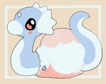 ambiguous_gender baby big_diaper blue_body cheek_spots clean_diaper clothed clothing diaper diaper_only feral orange_background simple_background solo topless wearing_diaper white_background white_body young young_ambiguous young_feral neotenous nintendo pokemon dratini generation_1_pokemon pokemon_(species) 2021 hi_res