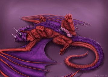 ambiguous_gender anus bodily_fluids cum cum_on_penis cumshot ejaculation female feral genital_fluids genitals ivaalo_(character) male penis solo kristinagoose_(artist) european_mythology mythology dragon mythological_creature mythological_scalie scalie western_dragon full-length_portrait hi_res portrait