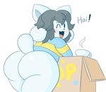 anthro anthrofied big_butt breasts butt clothed clothing female hair solo white_body drawful-s undertale undertale_(series) temmie_(undertale) mammal tem hi_res