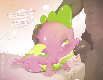 2013 age_fifference ambiguous_gender blush crying cub deep_throat dragon duo english_text erection fellatio friendship_is_magic gagging gay green_eyes interspecies klausjuilar male my_little_pony oral oral_sex penis sex size_difference spike_(mlp) tears text tongue young
Rating: Explicit
Score: 3
User: KlausJuilar
Date: November 04, 2013