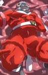 abs absurd_res anthro barazoku bulge clothing hi_res horn krampus_(tas) lifewonders male monster muscular muscular_anthro muscular_male nipples pecs restrained restrained_by_tentacles subaru_aotk superhero tentacle_under_clothing tentacles tight_clothing tokyo_afterschool_summoners