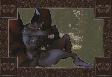 2_antennae alternate_form antennae_(anatomy) anthro anthrofied biped black_antennae black_eyes crown dim_lighting eyespots head_tuft headgear insect_wings lepidopteran_wings looking_at_viewer markings multicolored_wings nude_anthro nude_male ruff side_view sitting solo spread_wings tuft wings viffster disney fallen_angel_(painting) hoppers_(disney) pixar titus_(hoppers) arthropod butterfly insect lepidopteran 2026 digital_media_(artwork) inspired_by_formal_art shaded