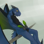 2_penises animal_genitalia animal_penis anthro balls biped black_body black_scales blue_body blue_membrane blue_scales countershading diphallism erection eyebrow_piercing eyebrow_ring facial_piercing freckles genitals green_eyes green_membrane green_penis grey_horn grey_knot grey_penis grin hemipenes holding_knot_root holding_own_knot_root holding_own_penis holding_penis horizontal_diphallism horn knot leaning leaning_backward male markings masturbation membrane_(anatomy) membranous_wings multi_genitalia multi_penis multicolored_body multicolored_eyes multicolored_penis multicolored_scales non-mammal_balls nude penile penile_masturbation penis piercing reverse_countershading ring_piercing scales simple_background sitting smile solo spiked_penis spikes spikes_(anatomy) spots tail teeth two_tone_body two_tone_penis two_tone_scales wings syynx mythology zenym_(character) dragon mythological_creature mythological_scalie scalie 1:1 2012 digital_media_(artwork) hi_res